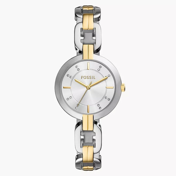 DE Reloj Fossil Kerrigan Mujer Bicolor Acero Esfera Plata - Reloj original en Guatemala