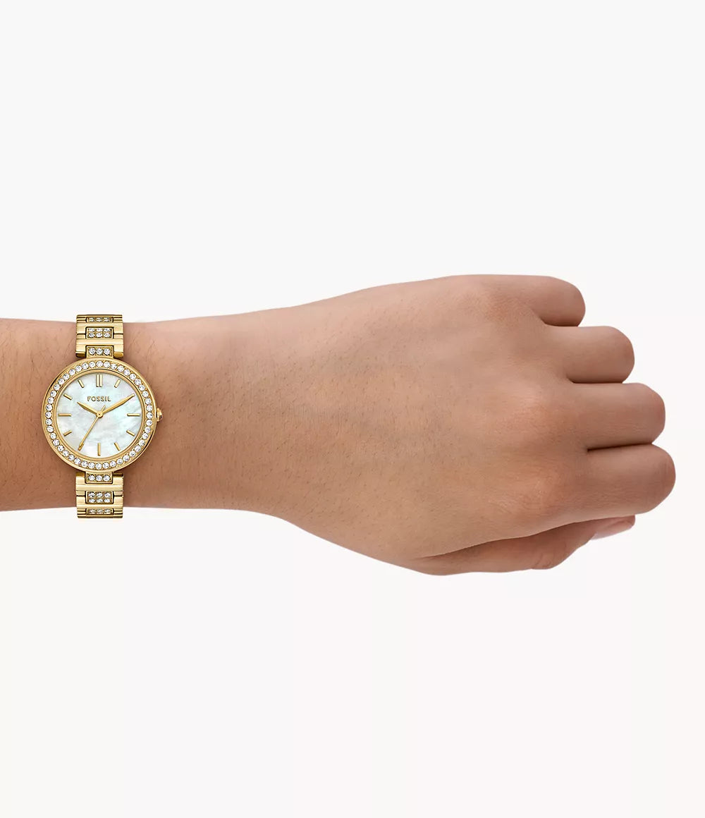 Reloj Fossil Karli Mujer Dorado con Cristales - Vista trasera