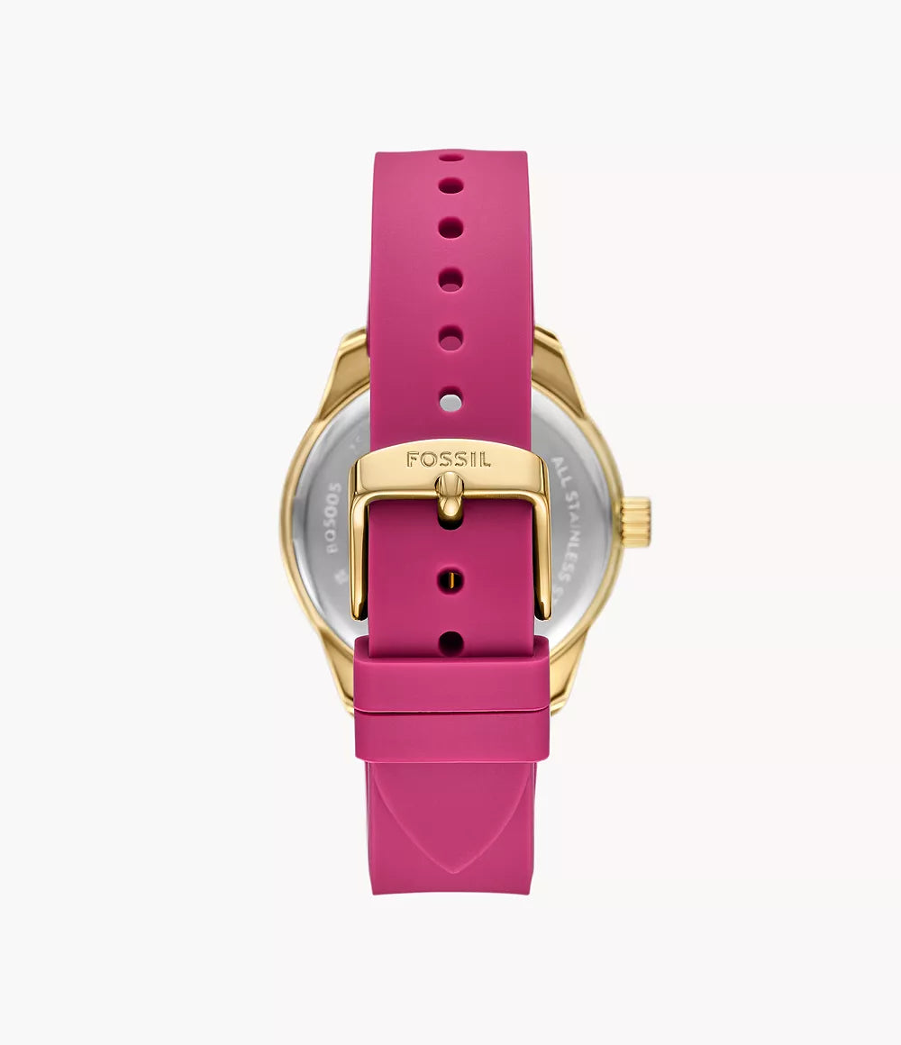 DE Reloj Fossil Dayle Mujer Resina Rosa Dorado - Detalle de esfera