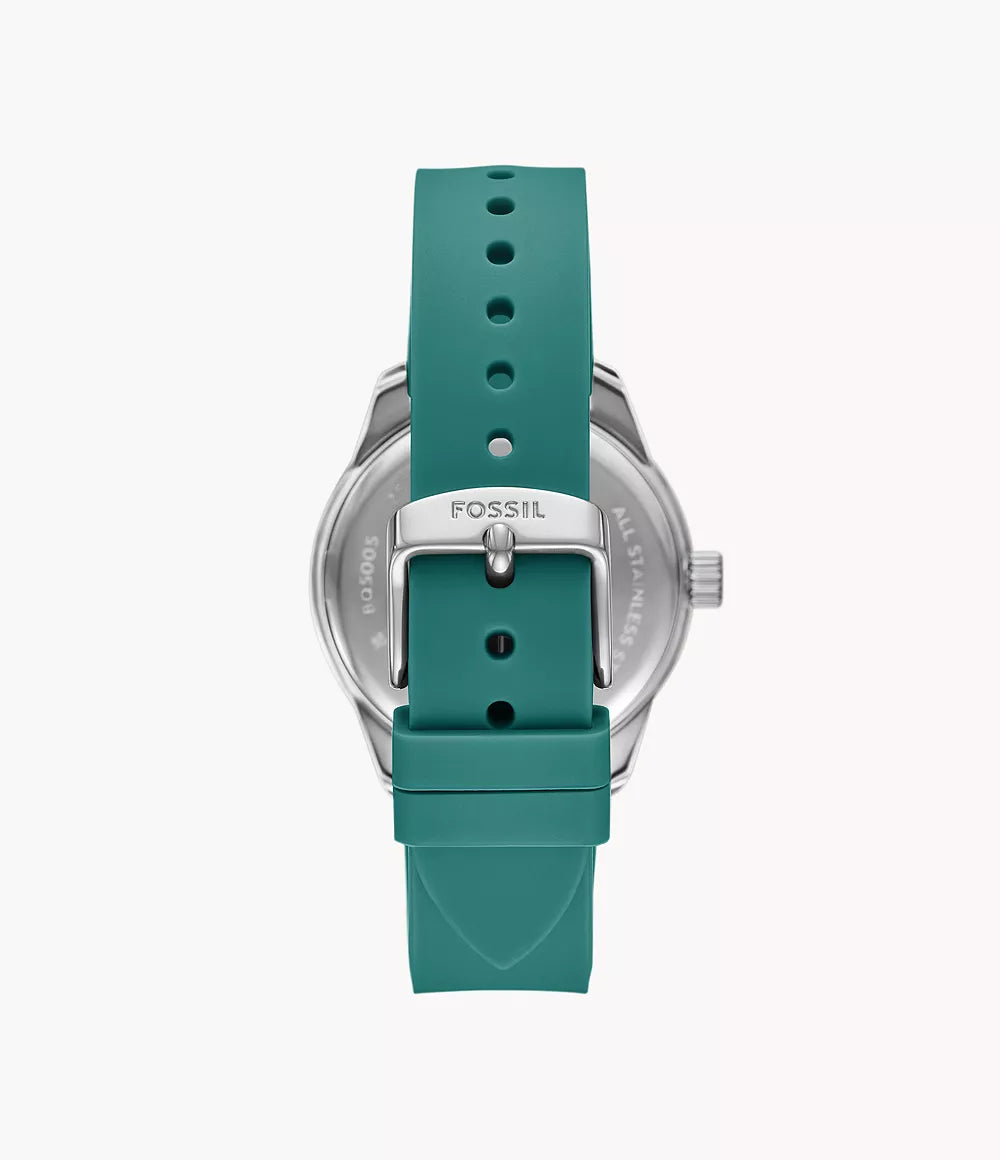 DE Reloj Fossil Dayle Mujer Correa Resina Verde - Detalle de esfera