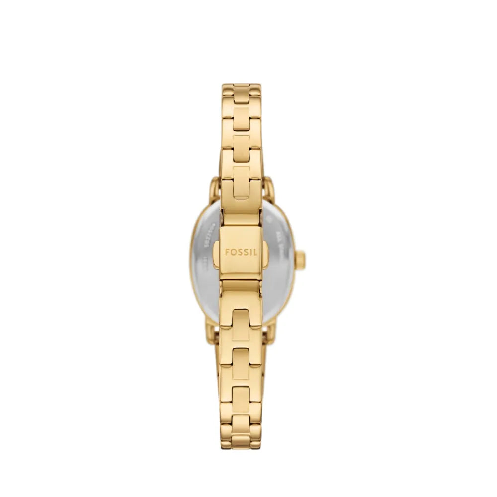 Reloj Fossil Penny Mujer Metal Dorado Esfera Azul - Vista lateral