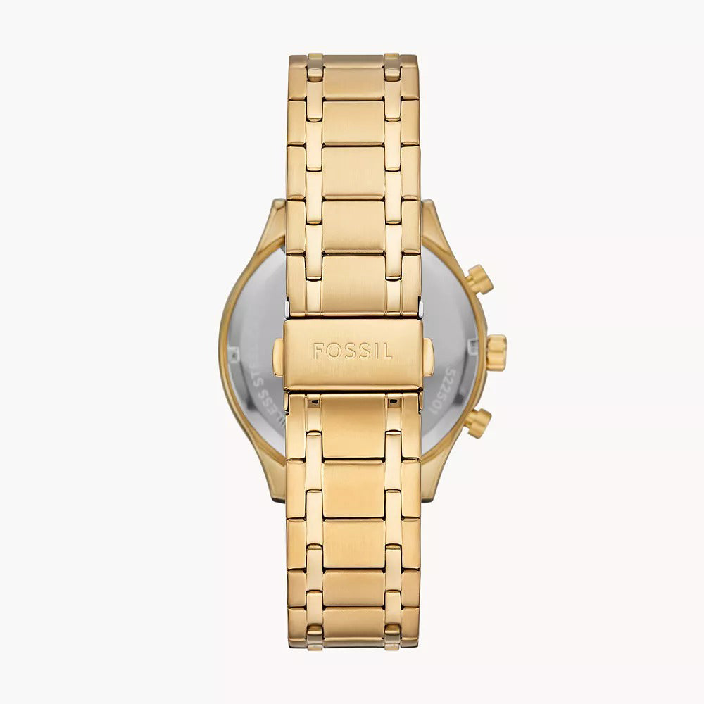 Reloj Fossil Fenmore Hombre Dorado Esfera Negra - Vista lateral