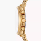 Reloj Fossil Fenmore Hombre Dorado Esfera Negra - Detalle de esfera