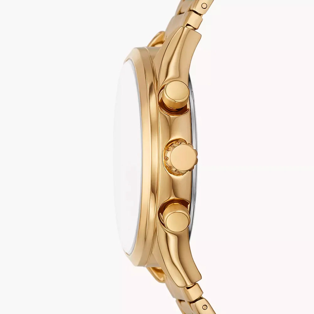Reloj Fossil Fenmore Hombre Dorado Esfera Negra - Detalle de esfera