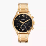 BQ2366 Reloj Fossil Fenmore Hombre Dorado Esfera Negra