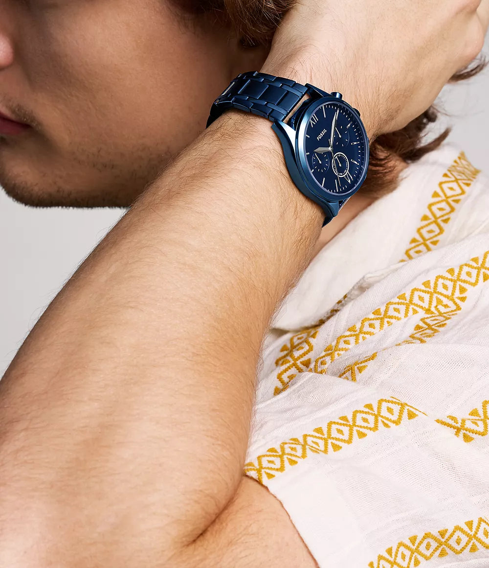 DE Reloj Fossil Fenmore Hombre Acero Azul - Vista trasera