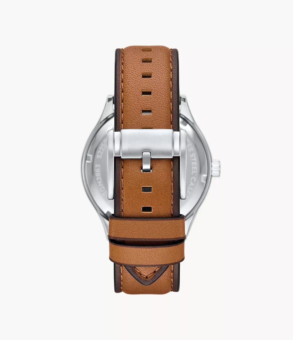 DE Reloj Fossil Fenmore Hombre Piel Marrón Esfera - Detalle de esfera