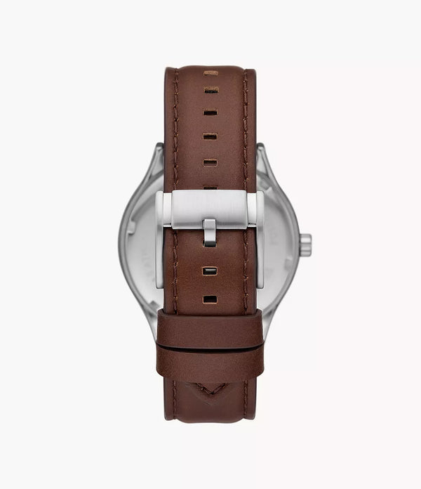 Reloj Fossil Fenmore Hombre Cuero Marrón Esfera - Vista lateral