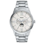 BQM7088 Reloj Fossil Flynn Moonphase Hombre Acero Plateado
