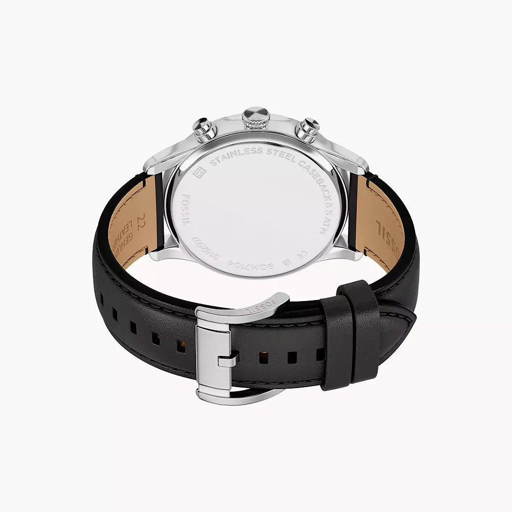 Reloj Fossil Fenmore Hombre Correa Cuero Negro - Vista lateral