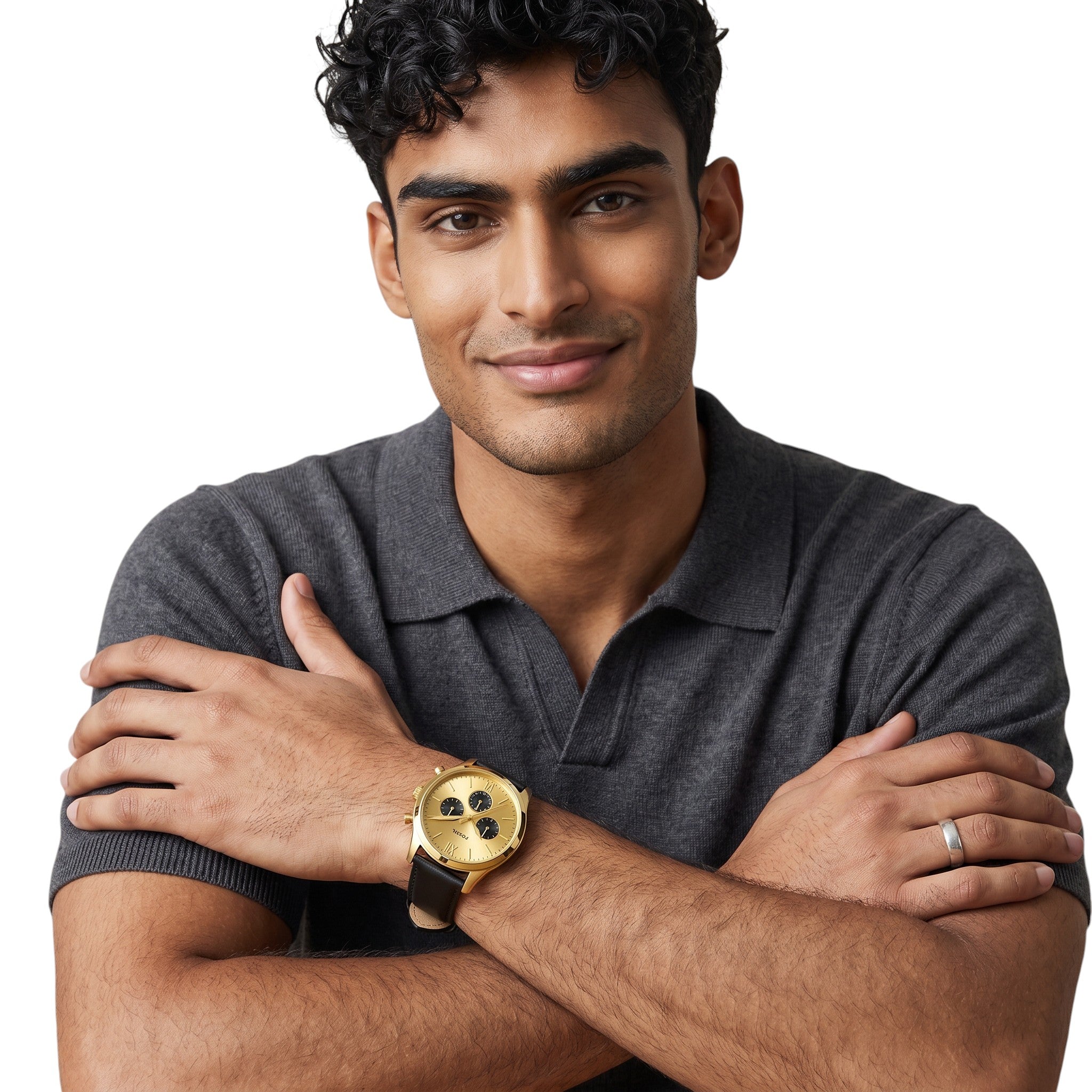 Reloj Fossil Fenmore de hombre correa de piel - Vista lateral
