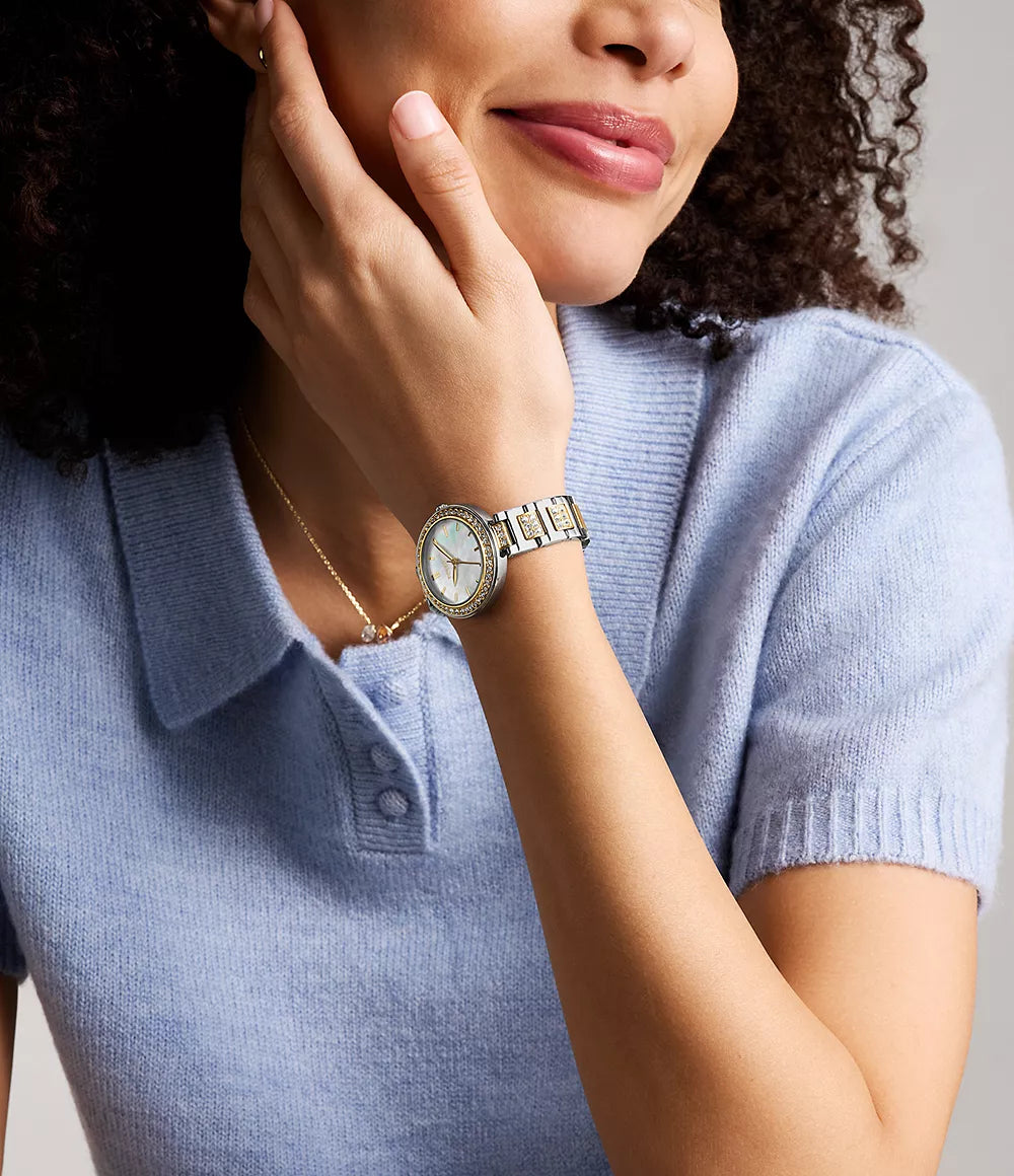 Reloj Fossil Karli Mujer Acero Bicolor con Madreperla - Vista trasera