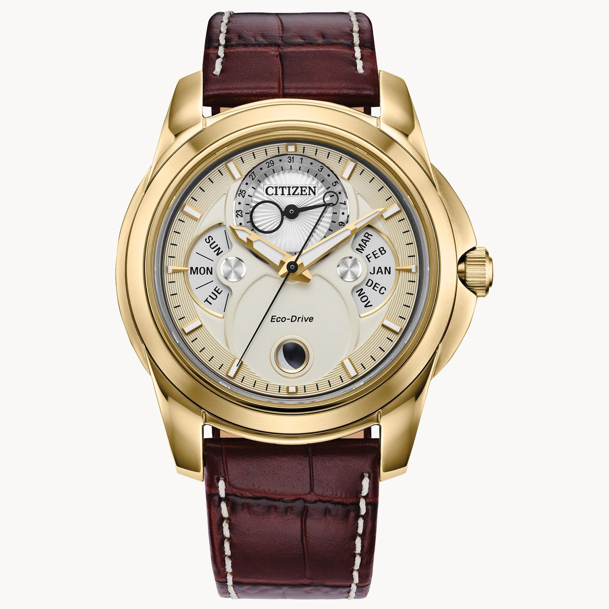 BU0082-06P Reloj Citizen de hombre correa cuero Eco-Drive Moonphase - Cuero Marrón