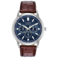 12L Reloj Citizen Corso Hombre Piel Marrón Esfera Azul - Reloj original en Guatemala