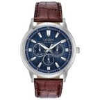 12L Reloj Citizen Corso Hombre Piel Marrón Esfera Azul - Reloj original en Guatemala