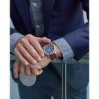 12L Reloj Citizen Corso Hombre Piel Marrón Esfera Azul - Vista lateral