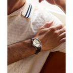 01A Reloj Citizen Rolan Hombre Correa Piel Negra - Detalle de esfera