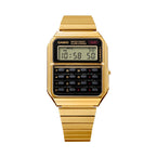 CA-500WEG Reloj Casio Calculator Unisex Correa de Acero - Detalle de esfera