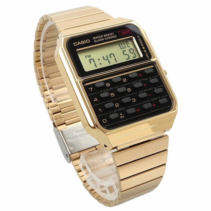 CA-500WEG Reloj Casio Calculator Unisex Correa de Acero - Vista 7
