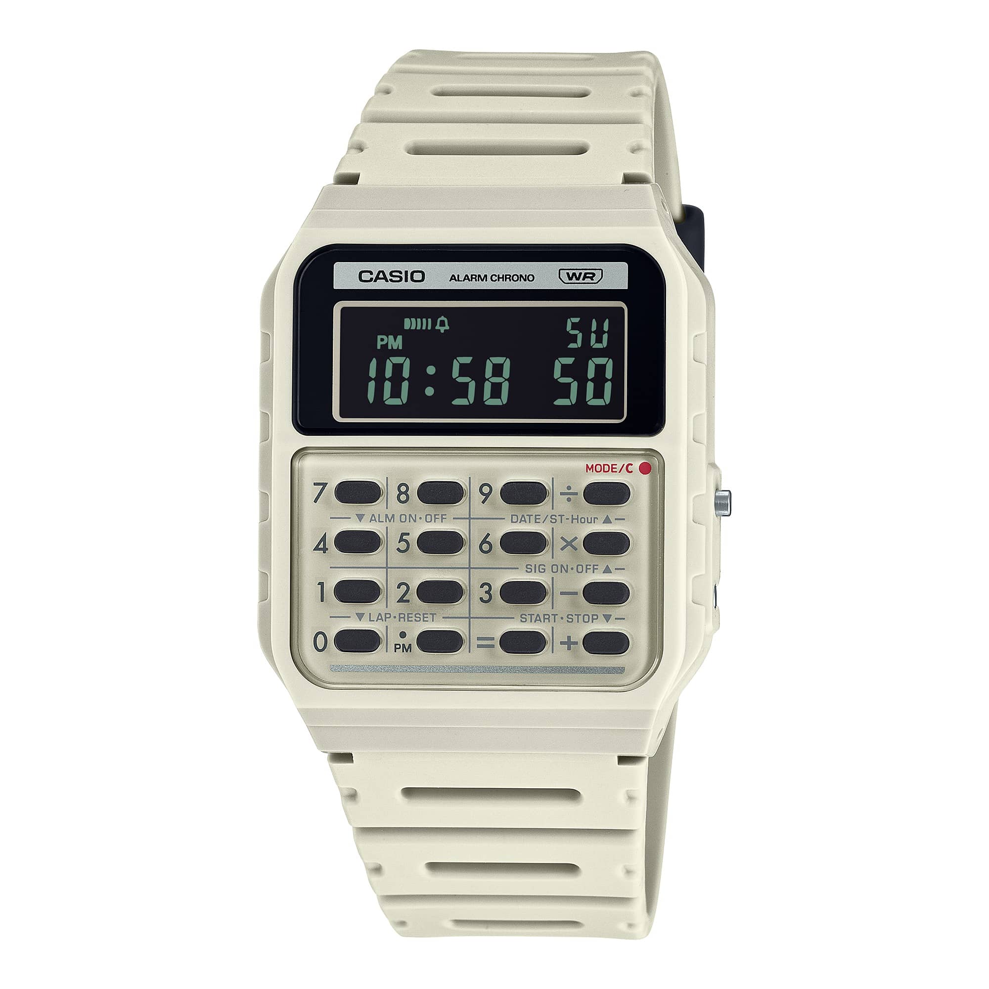 CA-53WB Reloj Casio Calculator Hombre Resina Beige - Reloj original en Guatemala
