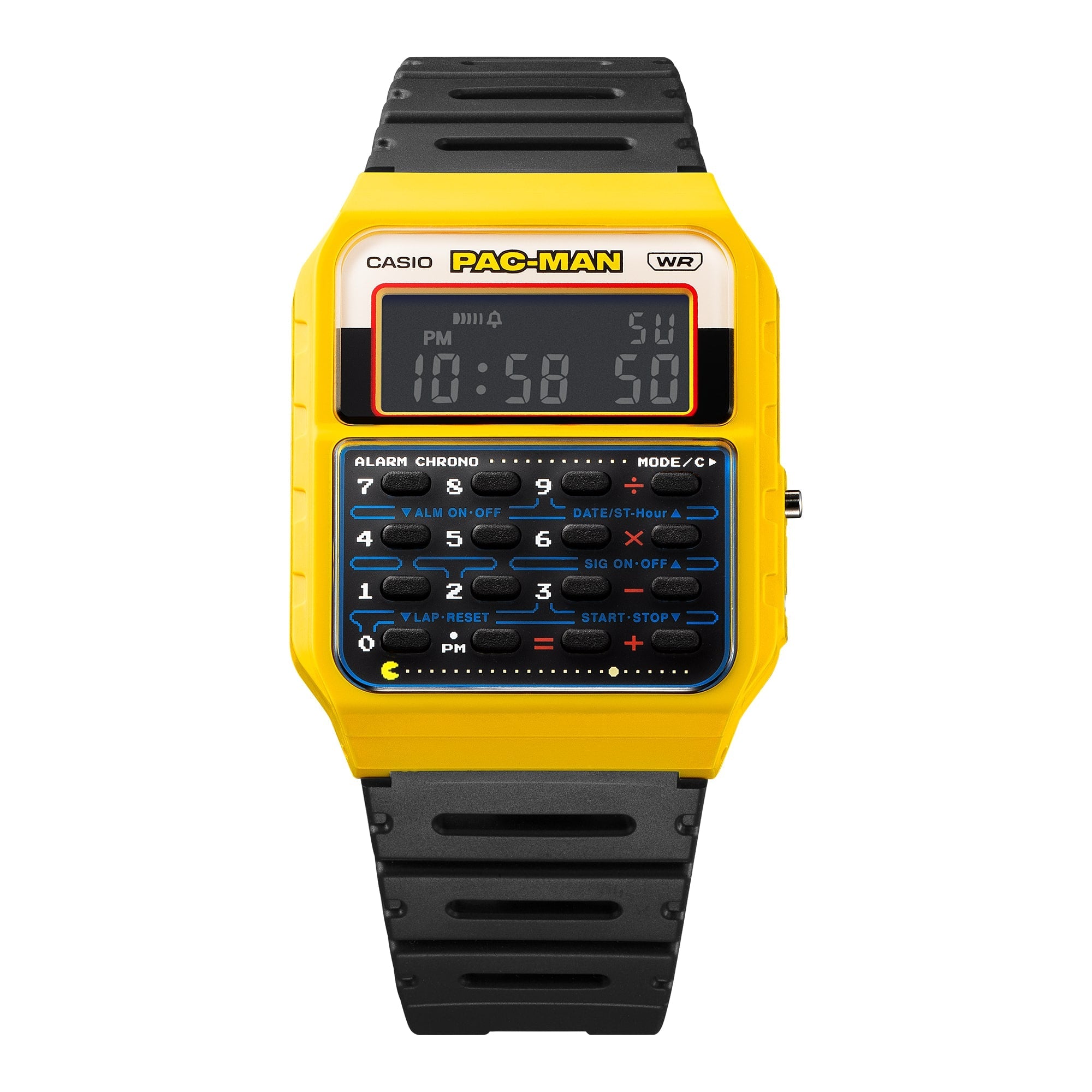 CA-53WPC Reloj Casio Pac-Man Unisex Correa de Caucho - Detalle de esfera
