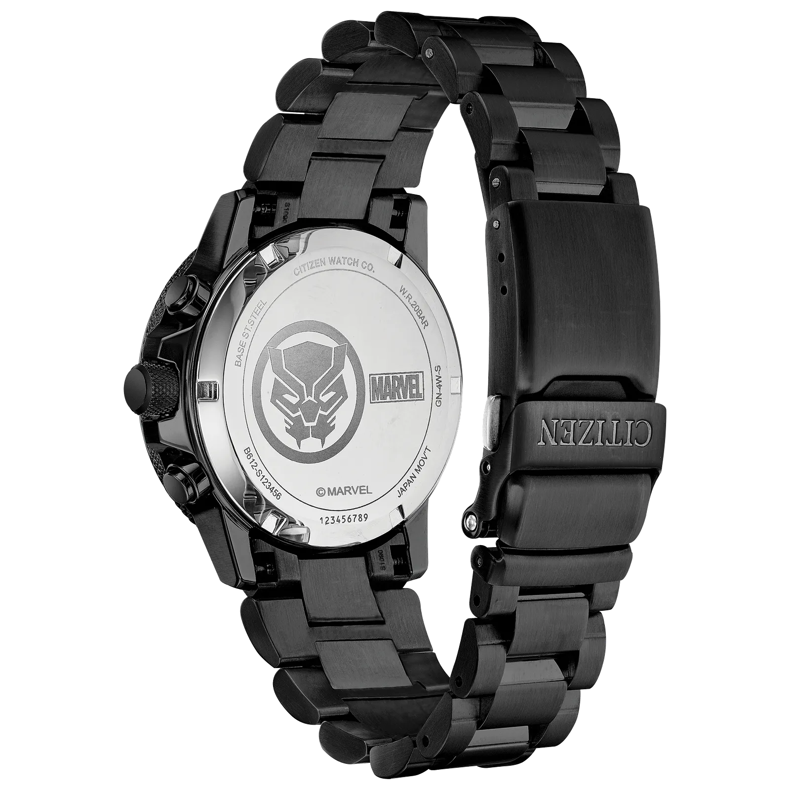 Reloj 52W Citizen Black Panther Marvel Eco-drive de hombre pulsera de metal - Vista lateral