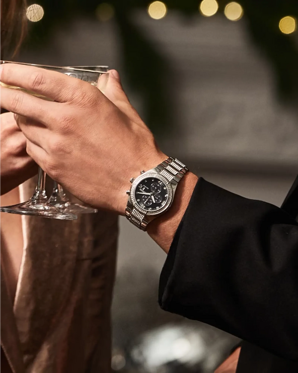 53E Reloj Citizen Crystal de hombre correa de metal Eco-Drive - Vista lateral