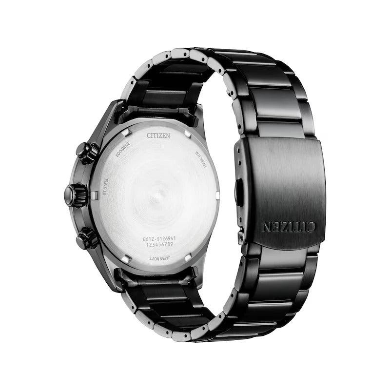 CA0775-52E Reloj Citizen Eco-Drive de caballero correa de metal - Acero Inoxidable Negro