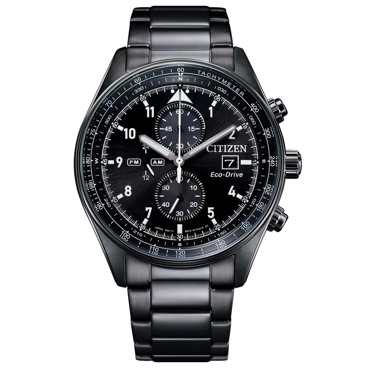 CA0775-52E Reloj Citizen Eco-Drive de caballero correa de metal - Acero Inoxidable Negro