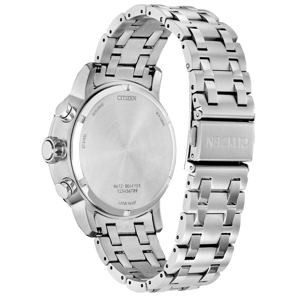 Reloj Citizen Brycen Hombre Correa de Acero Azul - Vista lateral