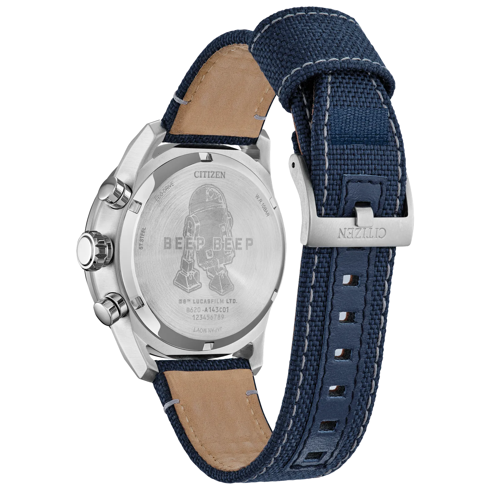 Reloj 03W Citizen R2-D2 de Star Wars pulsera tela Eco-drive - Vista trasera