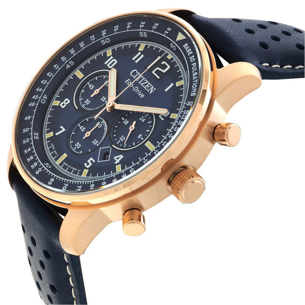 00L Reloj Citizen Eco-Drive de hombre correa de cuero - Vista lateral
