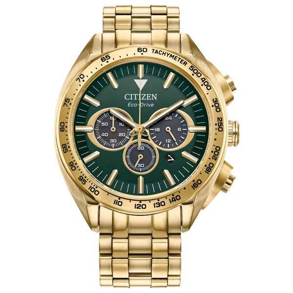 59X Reloj Citizen Carson Eco-Drive Hombre Acero Dorado Verde - Reloj original en Guatemala