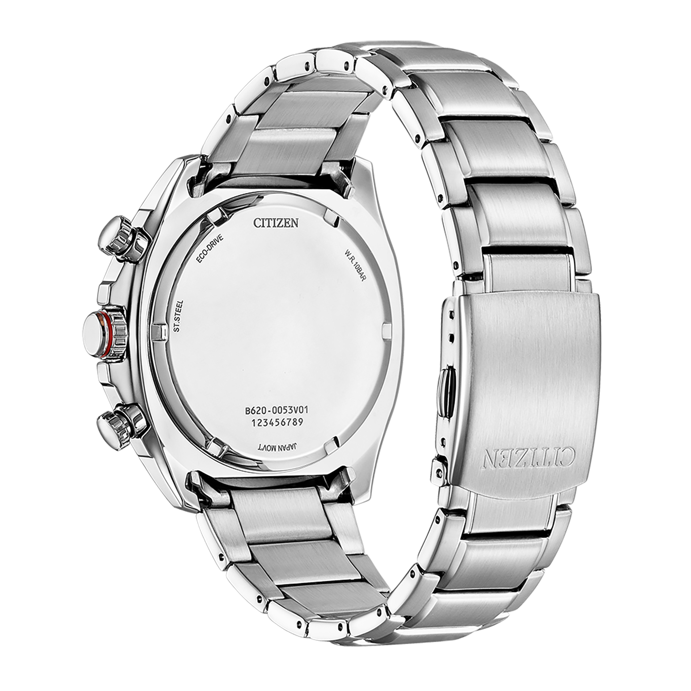 Reloj 89E Citizen Sport Casual Eco-drive de caballero pulsera de metal - Vista trasera