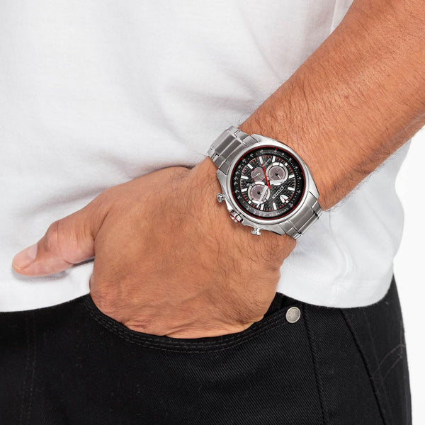 Reloj 89E Citizen Sport Casual Eco-drive de caballero pulsera de metal - Vista lateral