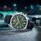 09X Reloj Citizen Eco-Drive Hombre Cuero Esfera Verde - Vista trasera