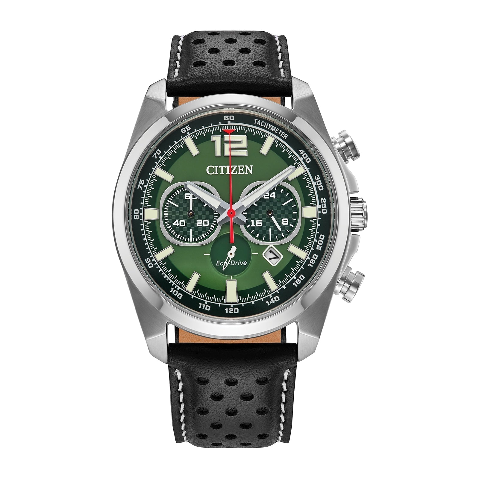 09X Reloj Citizen Eco-Drive Hombre Cuero Esfera Verde - Reloj original en Guatemala