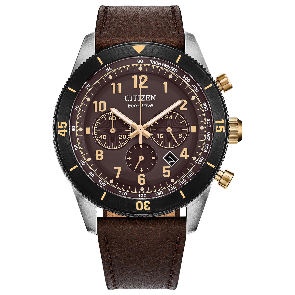 CA4746-08X Reloj Citizen Terra Force de hombre correa de cuero marrón
