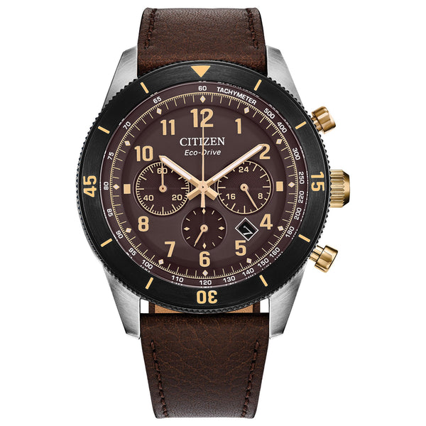 CA4746-08X Reloj Citizen Terra Force de hombre correa de cuero marrón