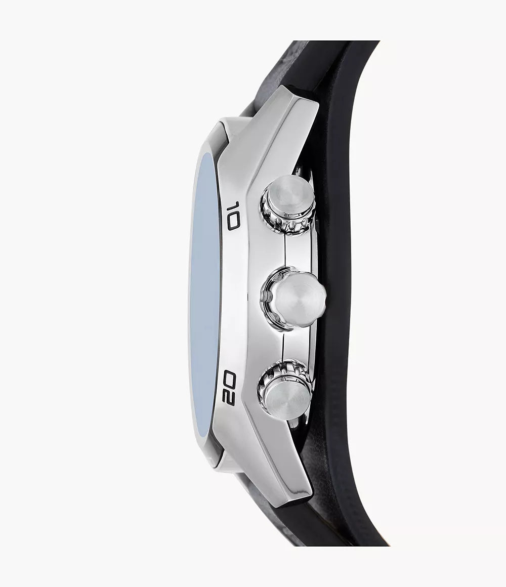 Reloj Fossil Coachman Hombre Piel Gris Azul - Vista lateral