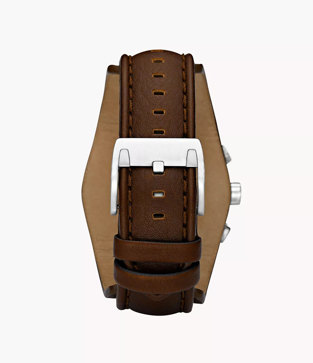 Reloj Fossil Coachman Hombre Correa Cuero Marrón - Detalle de esfera
