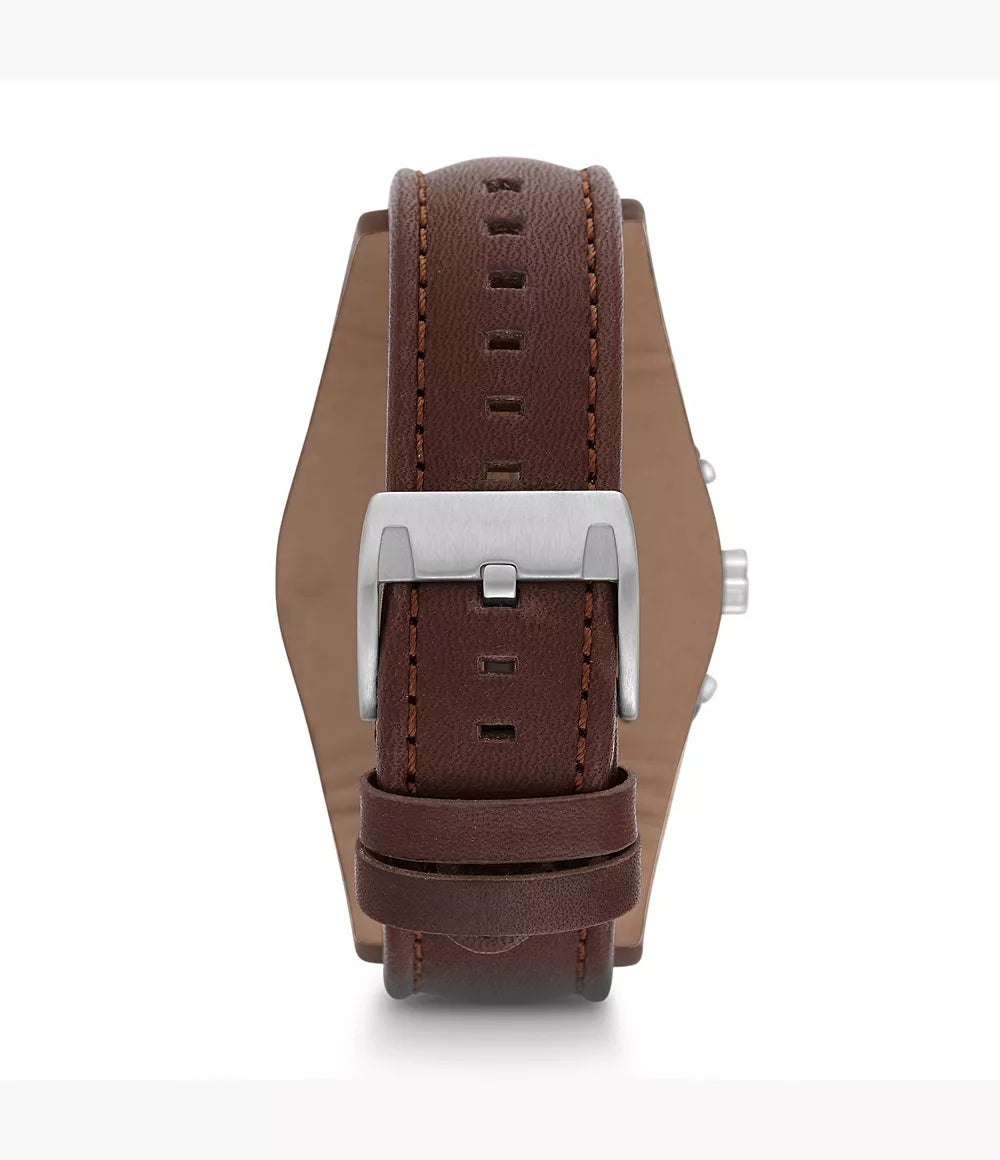 Reloj Fossil Coachman Hombre Correa Piel Marrón - Detalle de esfera
