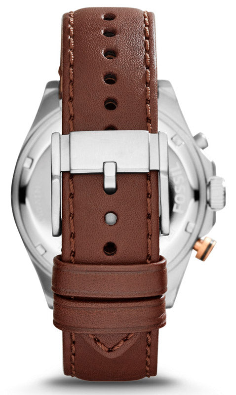 Reloj Fossil Wakefield Hombre Correa Cuero Marrón - Vista lateral