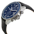 Reloj Fossil Wakefield Hombre Cuero Negro Azul - Detalle de esfera
