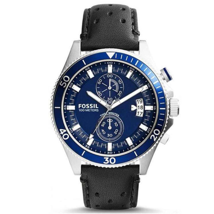 Reloj Fossil Wakefield Hombre Cuero Negro Azul - Reloj original en Guatemala