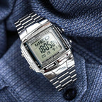 DB-360 Reloj Casio Data Bank Hombre Acero Plateado - Vista lateral