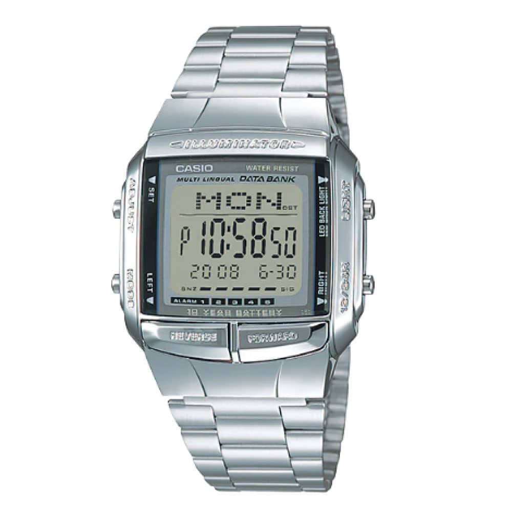 DB-360 Reloj Casio Data Bank Hombre Acero Plateado - Reloj original en Guatemala