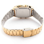 DB-360G Reloj Casio Data Bank Unisex Correa Acero Dorado - Vista trasera