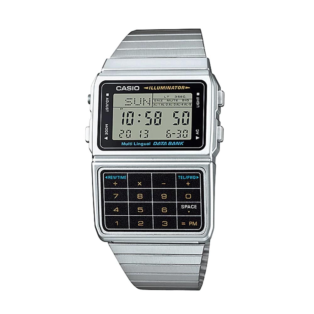 611-1 Reloj Casio Data Bank Hombre Correa de Acero - Reloj original en Guatemala