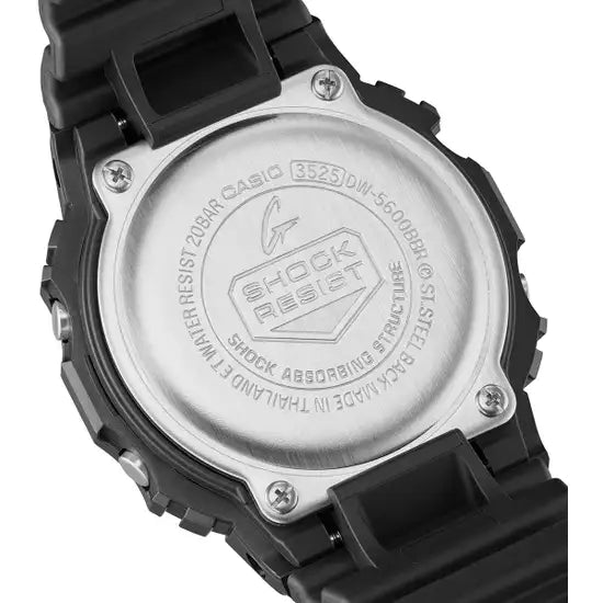 DW-5600BBR-1 Reloj G-Shock Unisex pulsera de caucho - Resina Negro